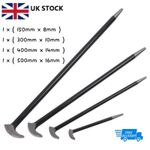 4pcs Heel Pry Crow Lever Bar Set Wrecking Puller Tool 6" 12" 16" 20" Bars UK
