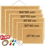 NATURAL CORK PIN NOTICE BOARD - OFFICE MEMO SCHOOL BOARD WITH FREE ACCESSORIES
