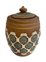 Doulton Lambeth Silicon Stoneware Antique Tobacco Jar Height 14cm