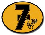 BARRY SHEENE NO7 MACHINE CUT OVAL METAL SIGN.750CC & 500CC WORLD CHAMPION.