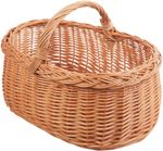 Wicker Shopping Basket Oval Natural Picnic With Handle New