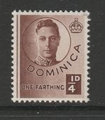 Dominica 1940 ¼d Chocolate chalky paper SG 109 Mnh.
