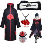 Naruto Akatsuki Costume Cloak Robe Anime Cosplay Itachi Outfit Headband