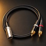 QUAD 33,34,44 - AUX INPUT CABLE 5 PIN DIN TO 2 x GOLD RCA PLUGS