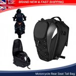 Motorcycle Rear Seat Tail Bag Motorbike Luggage Helmet Storage Backpack Grey~
