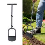Manual Lawn Edger Tool - Half Moon Heavy Duty Steel Border Edger Long Handle