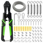 70PCS Wire Rope Kit, 30m 3mm Stainless Steel Cable Kit with Rope Cutter