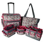 5-piece Craft and Sewing Storage Bundle, Hot Pink Floral, Sewing Online PT950