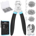 SHALL Hog Ring Pliers Kit with 600pcs Galvanized Hog Rings (3/8’’, 1/2’’,3/4’’)