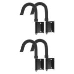 Heavy Duty Ladder Storage Hooks 4Pcs Iron Metal Black for Outdoor Use
