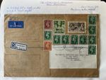 KGVI Seahorse Cover Morocco Agencies 2/6 & MEF 2/6 1952? Cover to South Africa