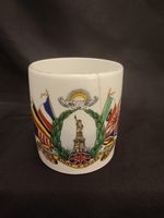ANTIQUE GROSVENOR CHINA WW1 BEAKER CUP STATUE OF LIBERTY PEACE DAY A/F 1919