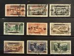 Lebanon Early Stamp Selection Overprinted Republic On Grand Lebanon 1927 Used LB