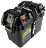 BISON BATTERY BOX CARRIER WITH USB CHARGER,LED METER, BREAKER & 12V SOCKET 