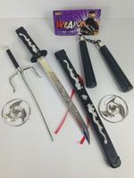 Kids Ninja Sword Toy Weapons Set Teenage Ninja Fancy Dress Party 100% PLASTIC