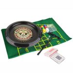 16 Inch / 40cm Roulette Wheel Set Including Felt,  Chips, Cards & Rake