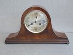Vintage AJ Wares South Shields Napoleon Hat Mantel Clock Wooden Case 