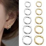 Small Huggie Hoop Earrings Hypoallergenic Stainless Steel Womens Mens Pair UK