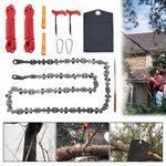 53" Pocket Chainsaw 68T Survival Rope Saw with File Sheath Hand Chain Rope Saw