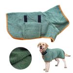 UK Dog Bathrobe Towel Microfibre Bath Robe Pet Super Absorbent Drying Coat XS-XL