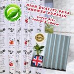 Bathroom Shower Curtain High Quality Waterproof Anti Mould 12 Rings and Hooks UK