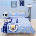 Official Licenced MANCHESTER MAN CITY Duvet Double Reversible Rotary Bedding Set
