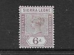 Sierra Leone 1896 -97 6d, SG 49 , MLH