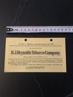 Rare R J Reynolds Tobacco Company Winston Salem USA Price List January 1937