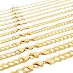 14K Yellow Gold Solid 1.5mm-12mm Cuban Curb Chain Link Pendant Necklace 16"- 30"