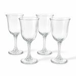 Set 4 Twisted Stem Wine Glasses Clear Glass Goblets Vintage Style 6.5"