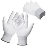 Trinkrittey 6 Pairs Quilting Gloves for Free-motion One Size, White, Gray