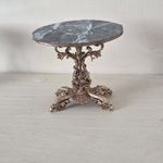 Dollshouse Miniature Side Table Marblw Antique Gold 12th 57mm Height