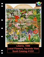 $25.00 Scott Value - 1996 LIBERIA Flowers s/s West Africa Wildlife CV MNH NH UMM