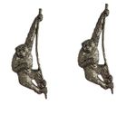 2 x Monkey - Chimpanzee Handcrafted From English Pewter Lapel Pin Badges -PAG
