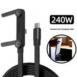 2-in-1 Invisible Holder Charger Cable–240W Fast Charging Cord with Phone Stand