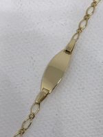 9ct 375 Solid Yellow Gold Baby Personalised Curb Bracelet Free Engraving