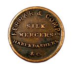 1861 Scarce Ireland Belfast farthing token Farrar & Co silk mercers - W# 5400 S
