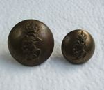 2x British Army: R.E.M.E. Brass Buttons (25mm-19mm, Kings Crown, 1947-52, REME)