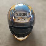 SHOEI Full Face Motorcycle Helmet L Blue Orange Black White Graphic Authentic
