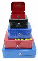 New  Cash Box For Petty Cash Metal Security Money Safe Box Key Lock Lockable Box