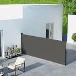 Outsunny Dark Grey Side Awning Retractable Privacy Screen 400x160cm 