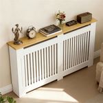 83cm Radiator Cover S/M/L Modern Wood Slat Grill Cabinet Oak Look Top Versatile