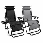 Zero Gravity Chair Set with Locking System Metal Reclining Garden Sun Lounger