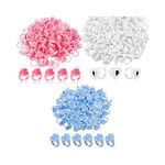 100Pcs Heart Glue Rings Holder for Eyelash Extension, Tattoo Pigment