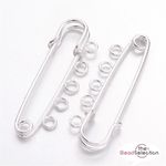 10 KILT PINS 5 LOOP HOLE 50mm BROOCH SILVER PLATED TOP QUALITY JEWELLERY TS54