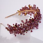 Wine Crystal Headband Tiara Party Rhinestone Bridal Hairpiece Hair Accessories