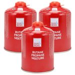 3 x 450g Screw On Canisters Butane Propane Gas Cartridge Camping Hiking Fishing