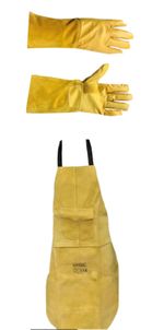 Premium Gold Leather Welders / Welding / Carpenters / Gardeners Apron + GLOVES