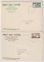 AUSTRALIA · 1955: SIGMA FDCs for the 3½d Cobb & Co. and 3½ YMCA commemoratives