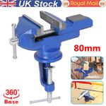 80MM Heavy Duty Clamp-On Vise 360° Swivel Base Portable Table Bench Vice Clamp